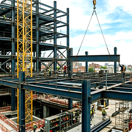 Steel structure under construction